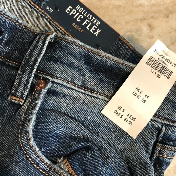 HOLLISTER Epic Flex Baggy Jeans - Mens 31x30 - Picture 6 of 8